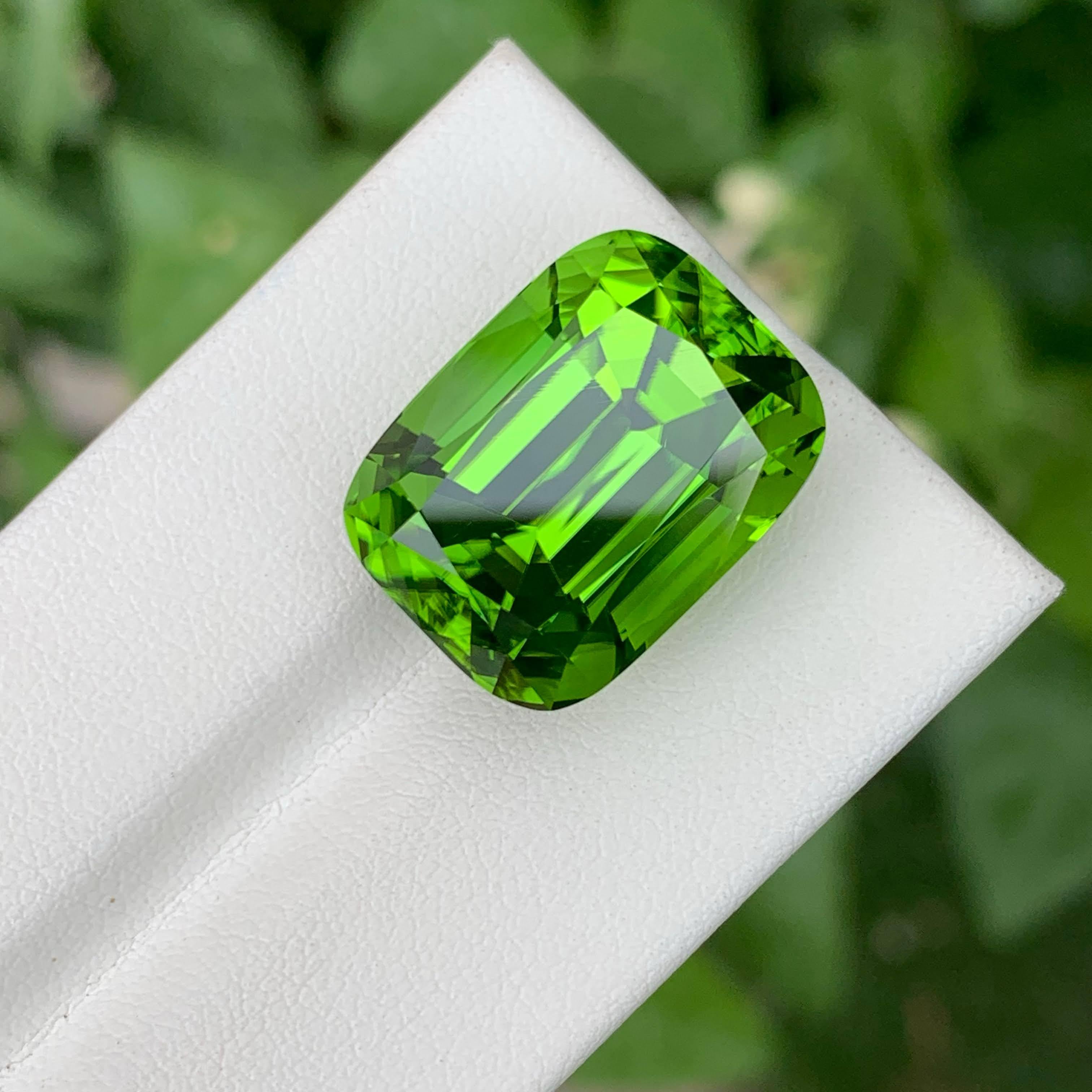 28.65 Carat Natural Loose Apple Green Peridot Cushion Cut Pakistani Gemstone (pierre précieuse pakistanaise de taille coussin) Neuf - En vente à Bangkok, TH