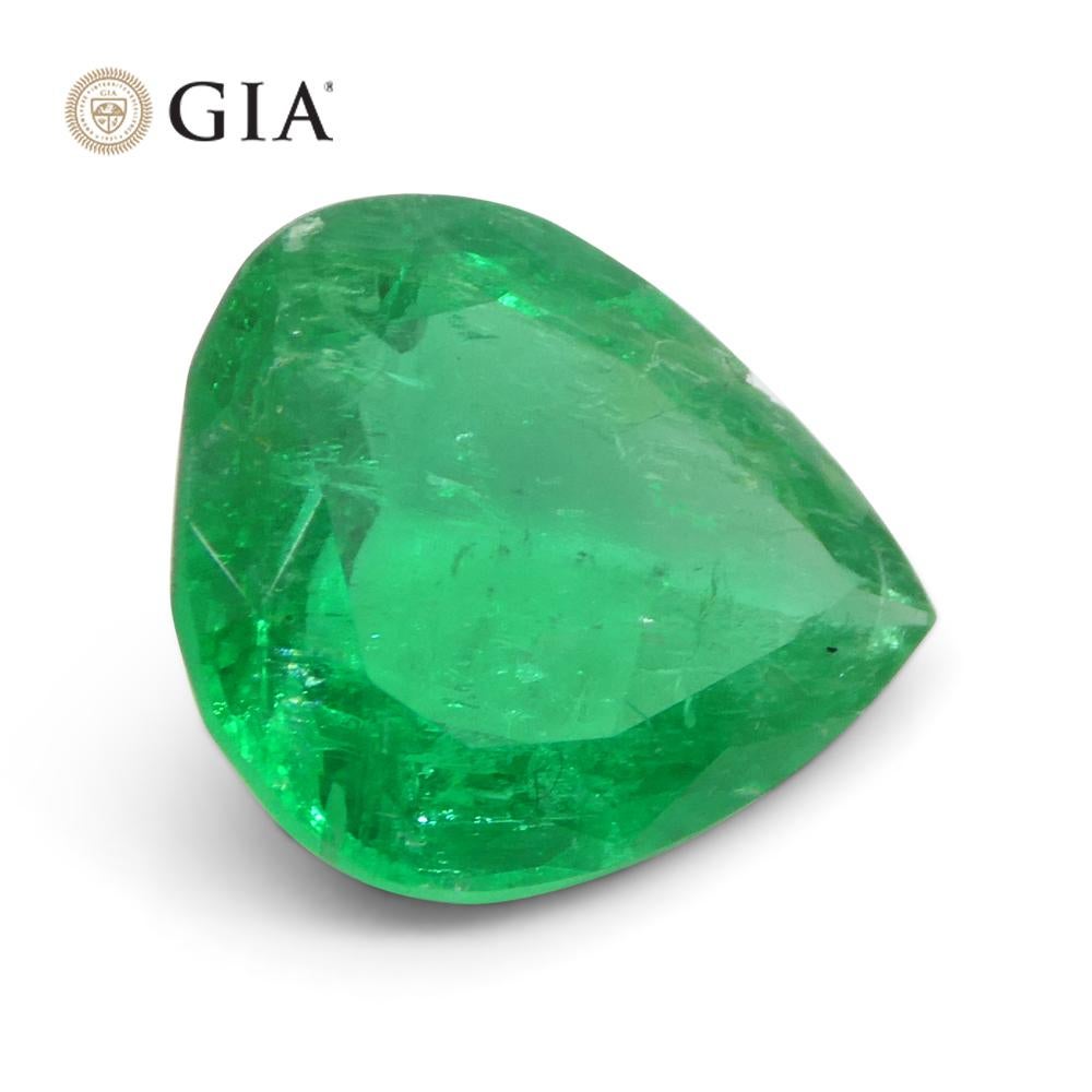 2.86ct Pear Green Emerald GIA Certified Colombia   For Sale 6