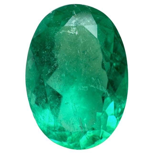 2,87 Quilates 11x8mm Esmeralda Colombiana Verde Vibrante Talla Oval - Gema Natal de Mayo