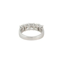 2.87 Carat 5 Stone Radiant Cut Diamond Wedding Band 18 Karat In Stock