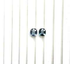 2.87 Carat Burmese Blue Spinel Pair Cushion Faceted Cut Stone for Fine Jewellery