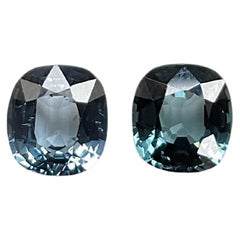 2.87 Carat Burmese Blue Spinel Pair Cushion Faceted Cut Stone for Fine Jewellery