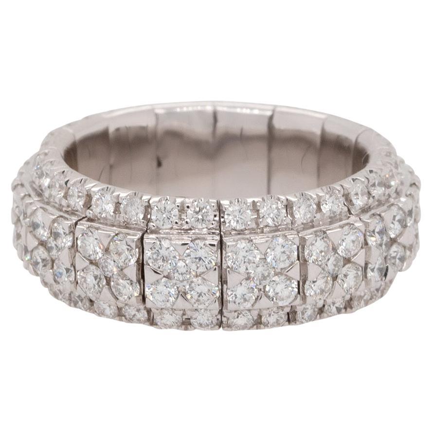 2.87 Carat Diamond Pave Stretchable Wide Ring 18 Karat in Stock For Sale
