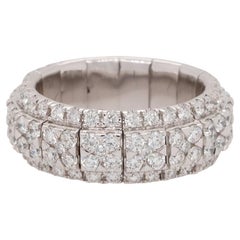 2.87 Carat Diamond Pave Stretchable Wide Ring 18 Karat in Stock