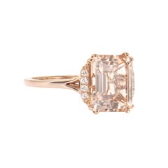 Sunita Nahata Morganite 2.87ct. Fancy Ring in 18KRG with Diamond.