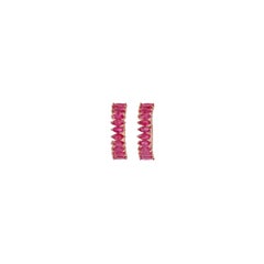 2.87 Carat Mozambique Ruby Dangle & Hoop Earrings in 18k Rose Gold