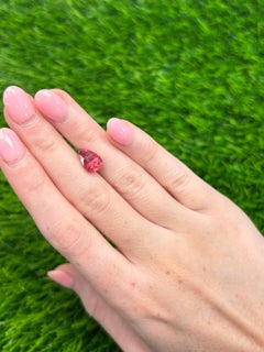 2.87 Carat Pear-Cut Natural Vivid Rosy Pink Tourmaline Loose Gemstone
