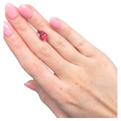 2.87 Carat Pear-Cut Natural Vivid Rosy Pink Tourmaline Loose Gemstone