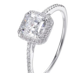 2.87 Carat Princess Cut Cubic Zirconia Halo Engagement Bridal Wedding Band Ring