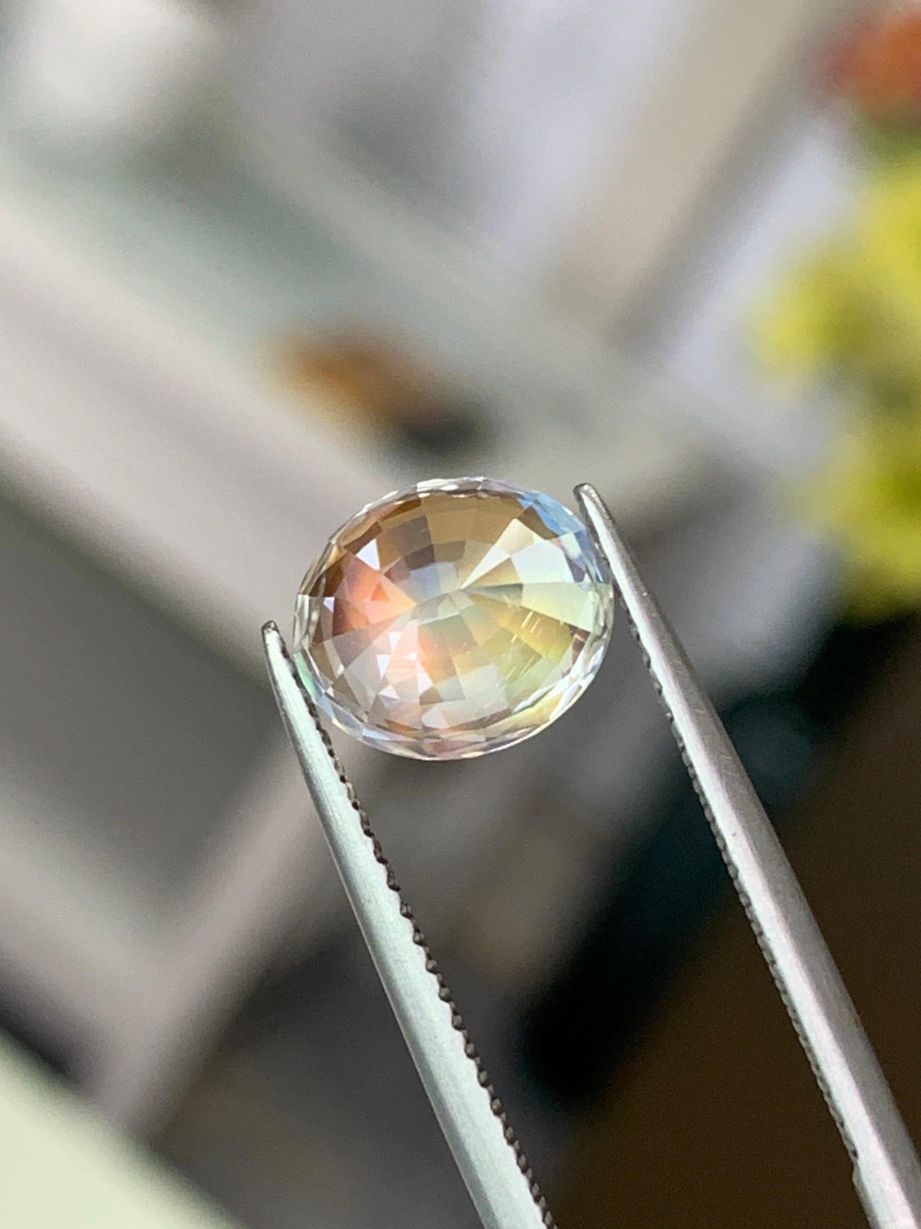 2.87 Cts Burma Certified Fine Grade Natural Feldspar Moonstone Amazing Rainbow For Sale 4