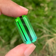 28.75 Cts Natural Loose Blue Green Bicolor Tourmaline For Necklace Jewellery