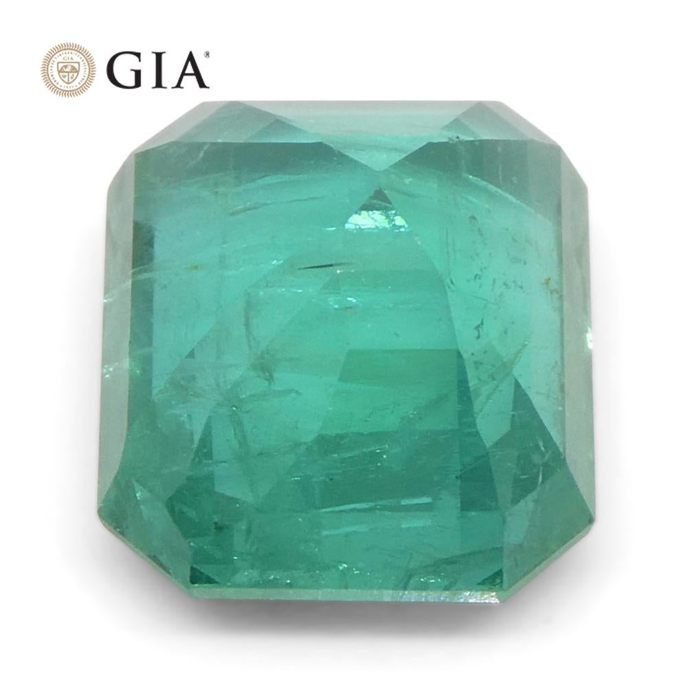 2.87ct Octagonal/Emerald Cut Green Emerald GIA Certified Zambia (F2) For Sale 7