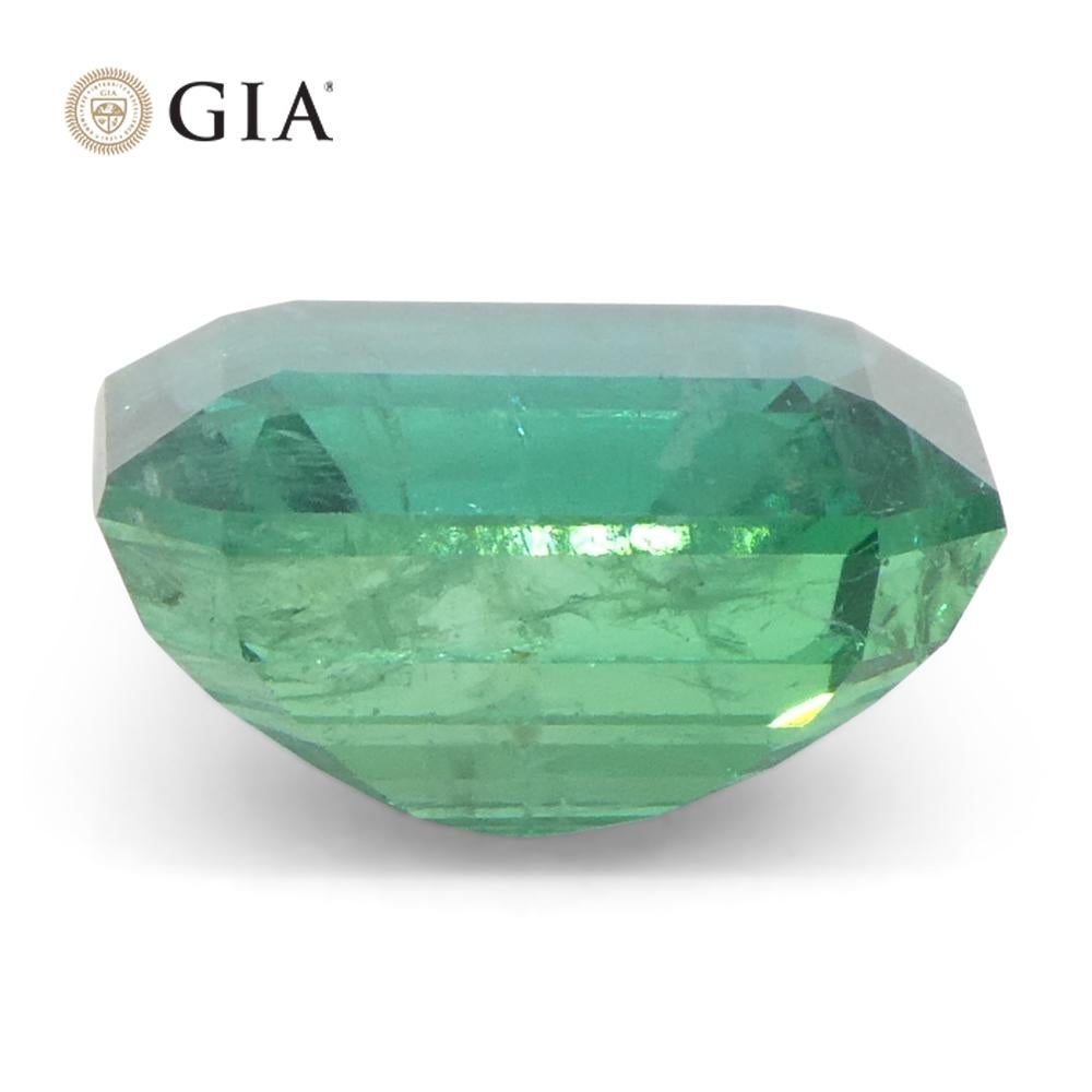 2.87ct Octagonal/Emerald Cut Green Emerald GIA Certified Zambia (F2) For Sale 4