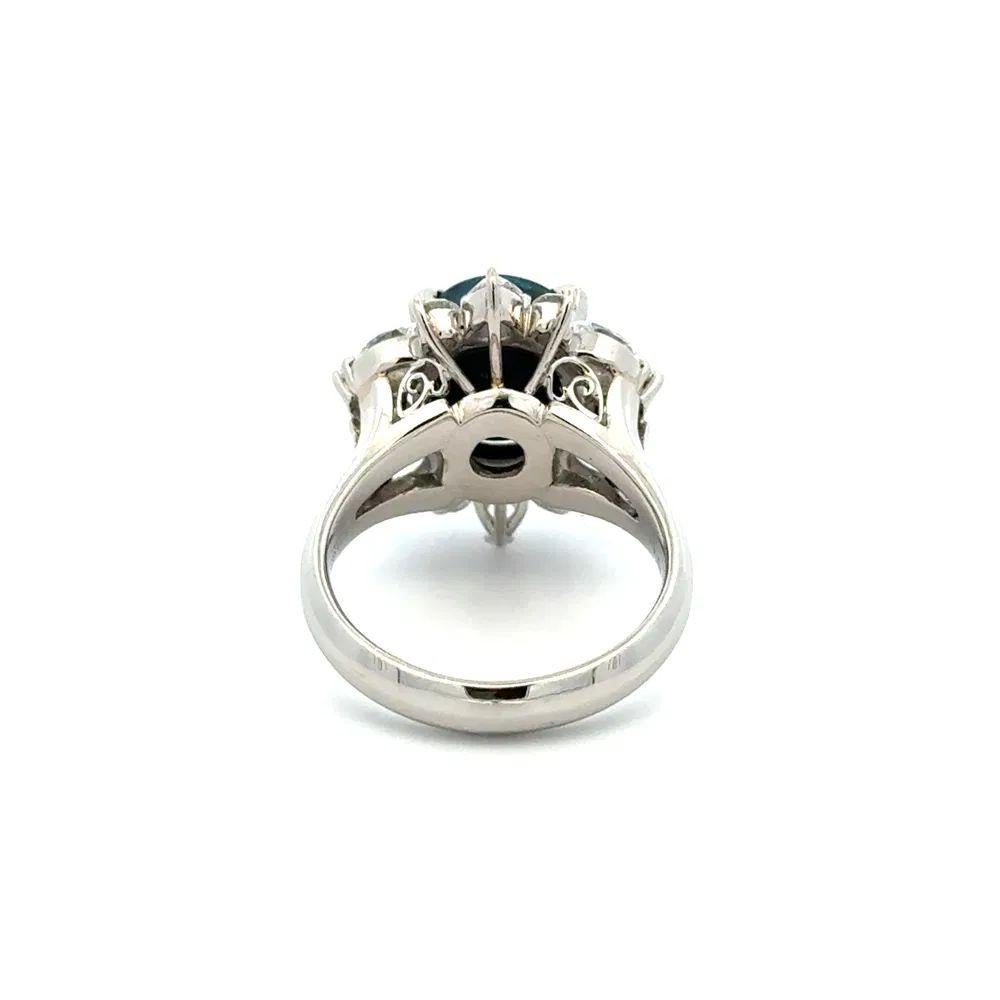 Taille mixte 2.88 Carat Black Opal and Diamond Platinum Cocktail Ring Fine Estate Jewelry en vente