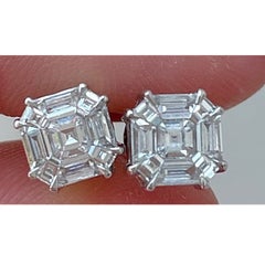 Tachuelas con engaste invisible de diamantes de 2,88 quilates