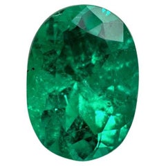 2.88 Carat GIA Certified 11x8 AAA+ MUZO Green Oval Colombian Emerald Gemstone