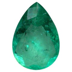 Esmeralda colombiana verde azul claro de 2,88 quilates - Lágrima talla pera Birthstone de mayo