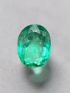 2.88 Carat Light Bluish Green Colombian Emerald Oval Cut - May Birthstone Gem