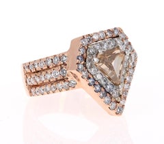 2,88 Karat natürlicher brauner Fancy-Diamant Verlobungsring 14 Karat Roségold