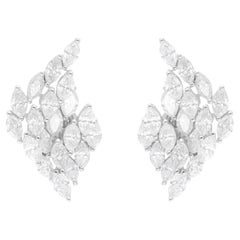 2,88 Karat SI Reinheit HI Farbe Marquise Diamant-Ohrringe 14 Karat Weißgold