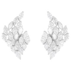 Orecchini di diamanti marquise da 2,88 carati SI Clarity HI Color Oro bianco 14 carati