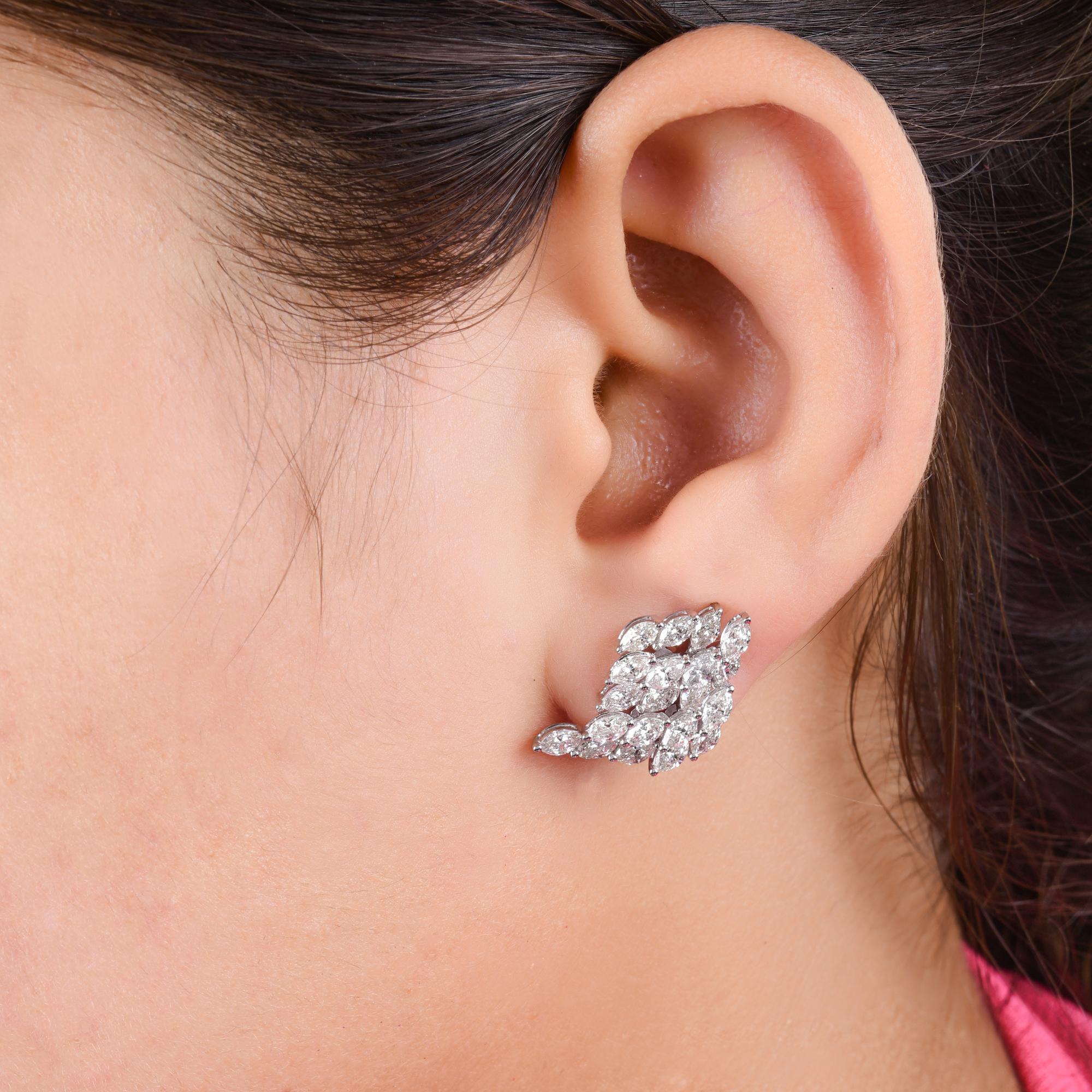 2,88 Karat SI Reinheit HI Farbe Marquise Diamant-Ohrringe 18 Karat Weißgold (Marquiseschliff) im Angebot