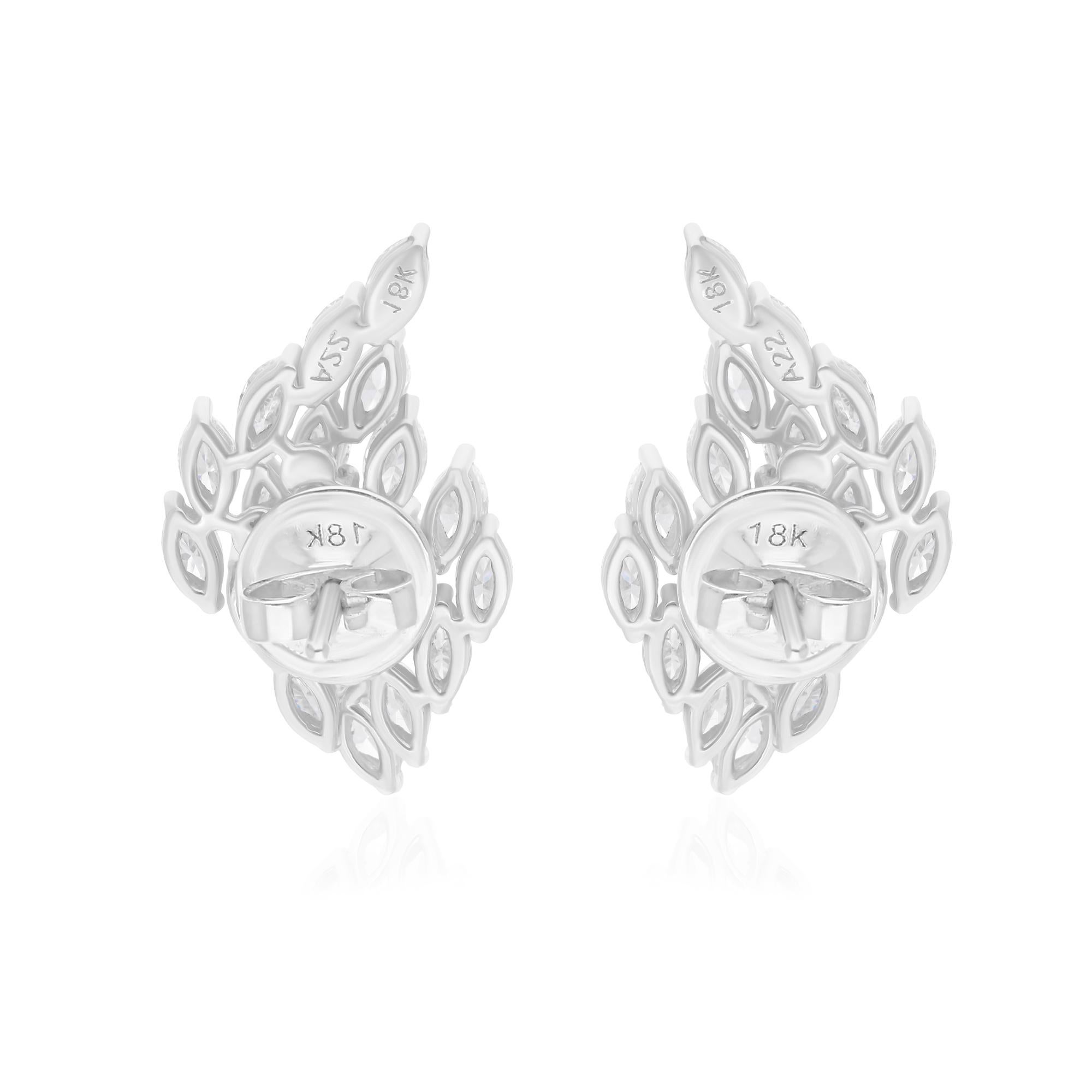 2,88 Karat SI Reinheit HI Farbe Marquise Diamant-Ohrringe 18 Karat Weißgold im Zustand „Neu“ im Angebot in Diera, Dubai