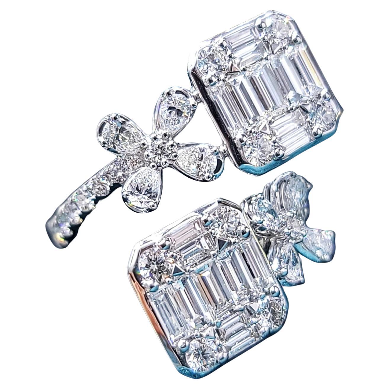 2.88 Weiße Diamanten: 46 Karat
Metall: 18K Weißgold, 7,83 Gramm
