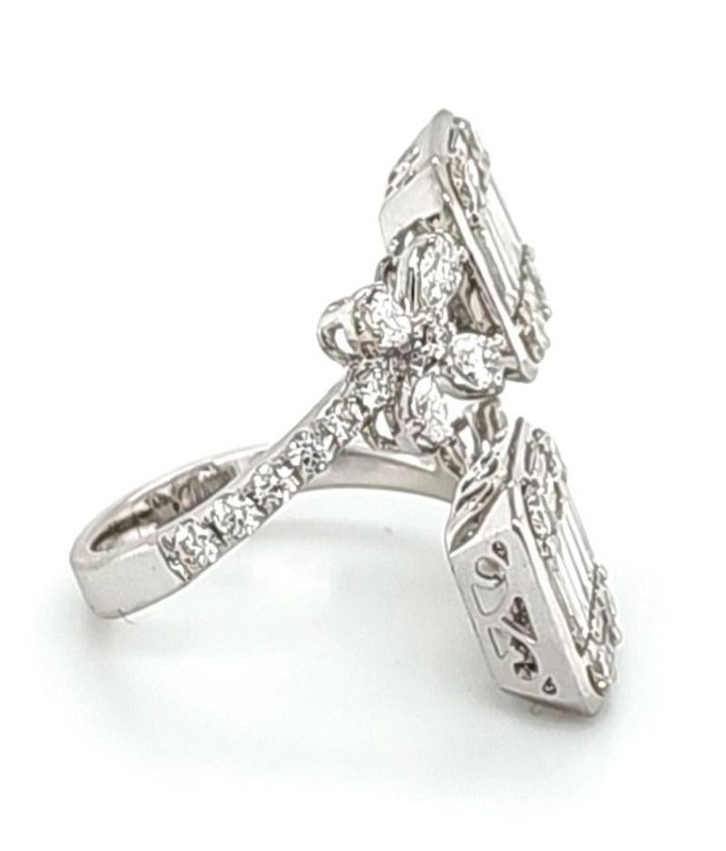 2,88 Karat Weißer Diamant Weißgold Ring im Zustand „Neu“ im Angebot in New York, NY