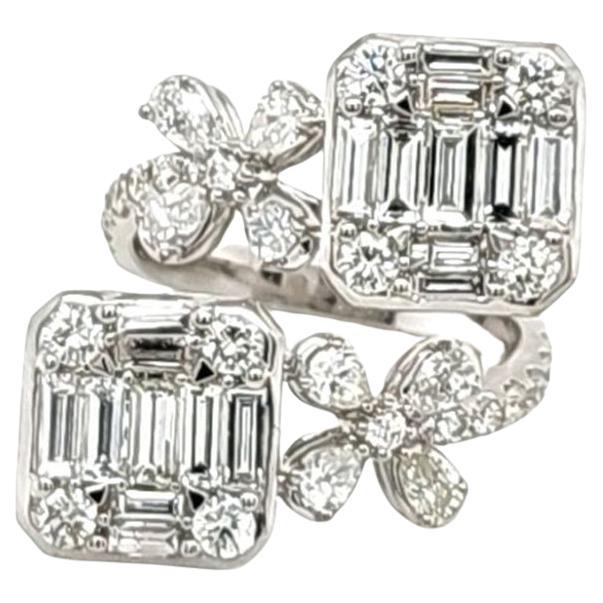 2.88 Carat White Diamond White Gold Ring