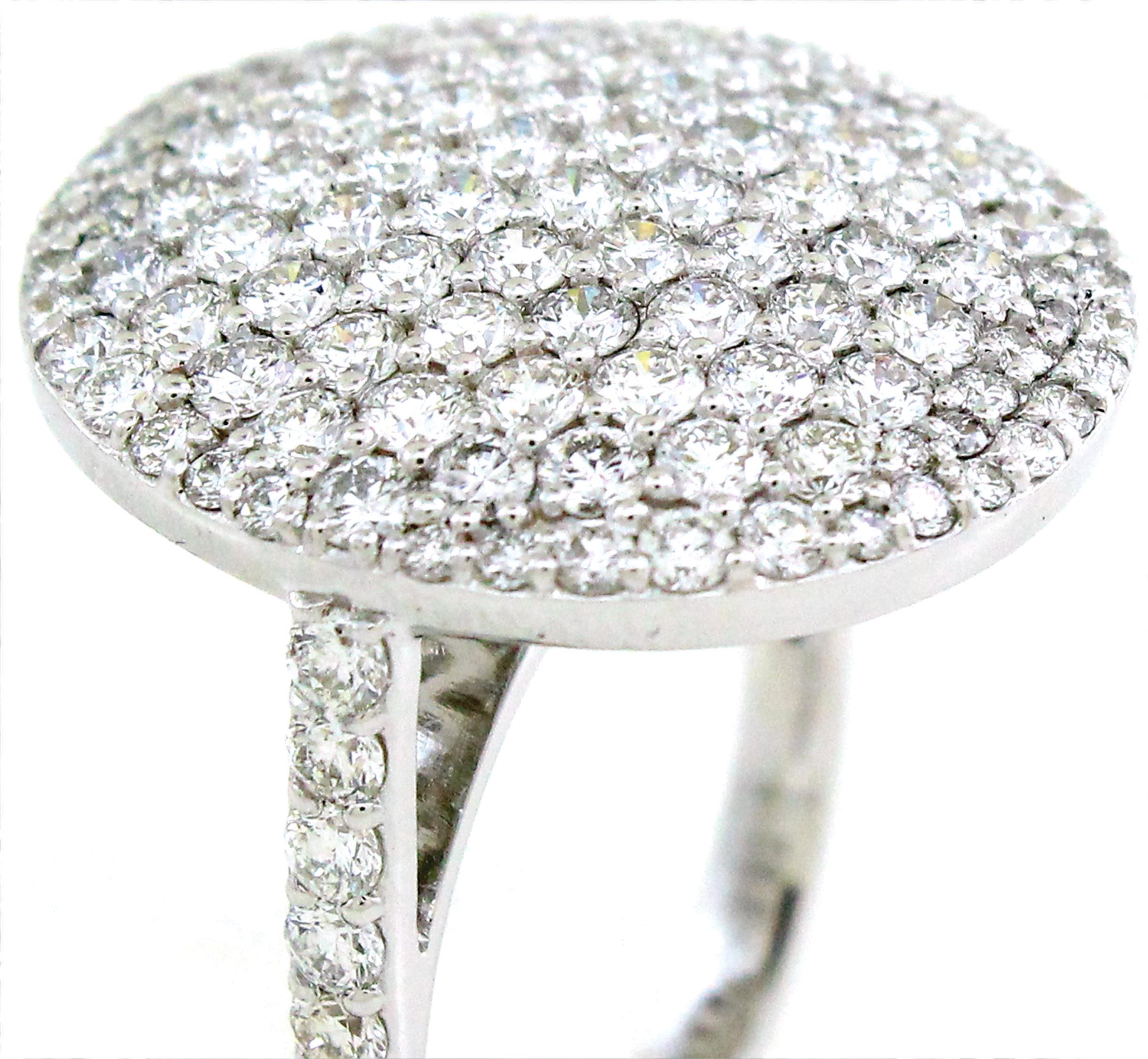 Modern 2.88 cts of Diamond Pave Ring For Sale