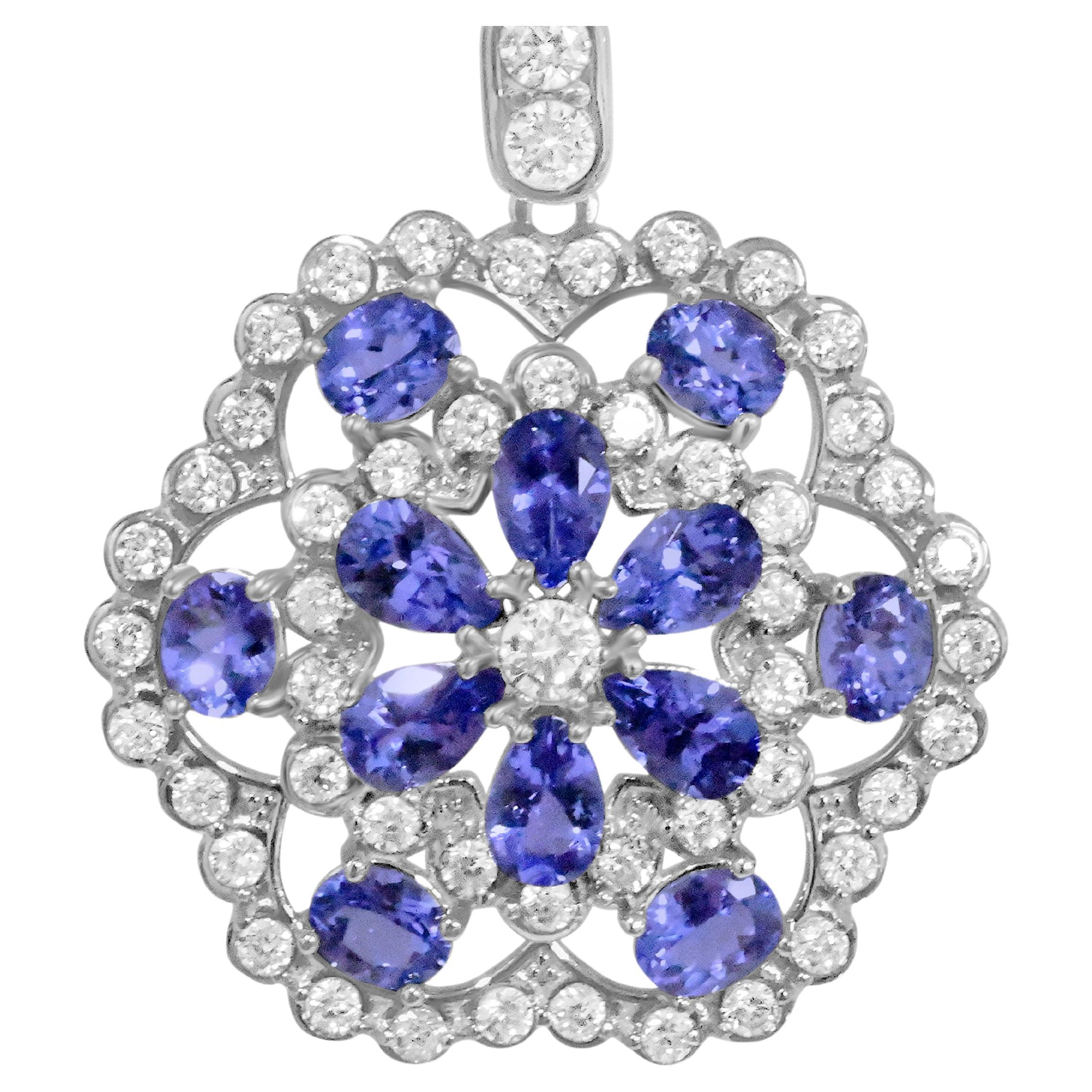 2.88 ctw Rhodium silver Women's Bridal Pendants Jewelry Gift Her