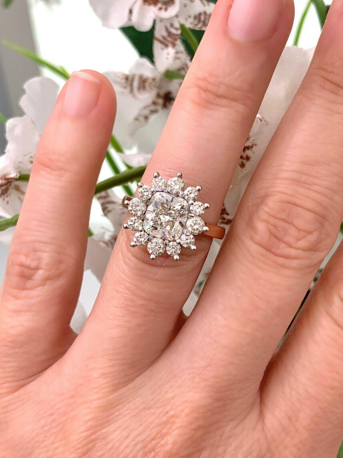 halo flower engagement ring