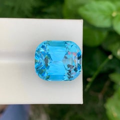 28.80 Carat Natural Loose Sky Blue Topaz Stone Cushion Cut African Gemstone