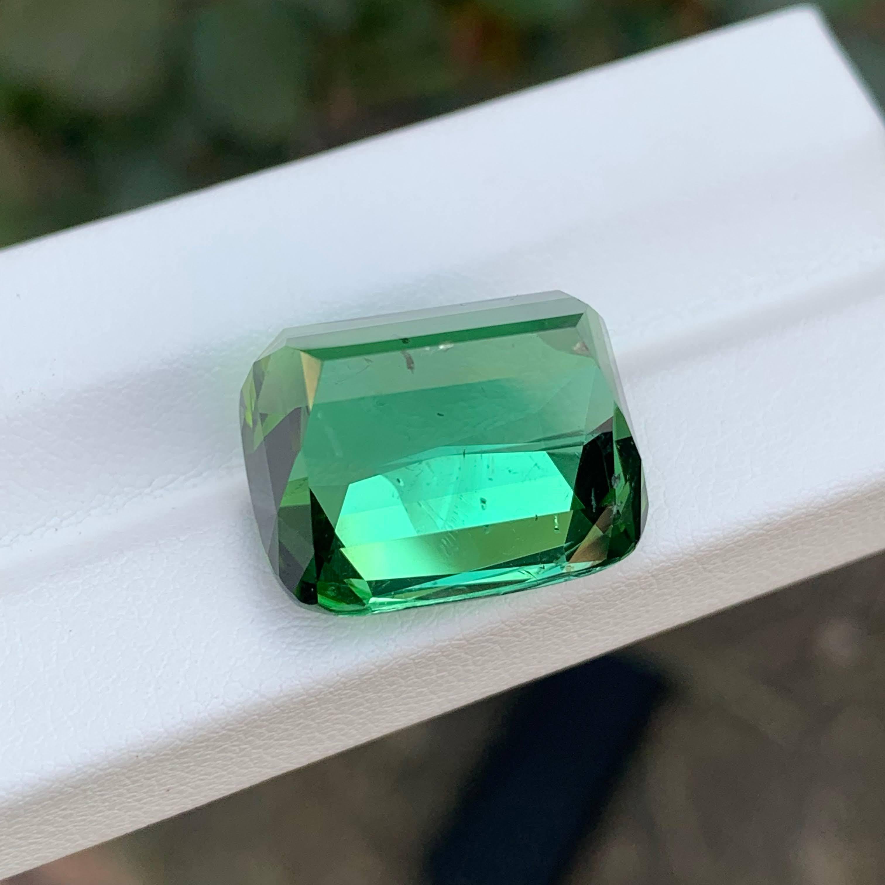 28.80 Karat Grüner Turmalin Stein Cushion Cut Natürlicher Afghanischer Edelstein (Kissenschliff) im Angebot