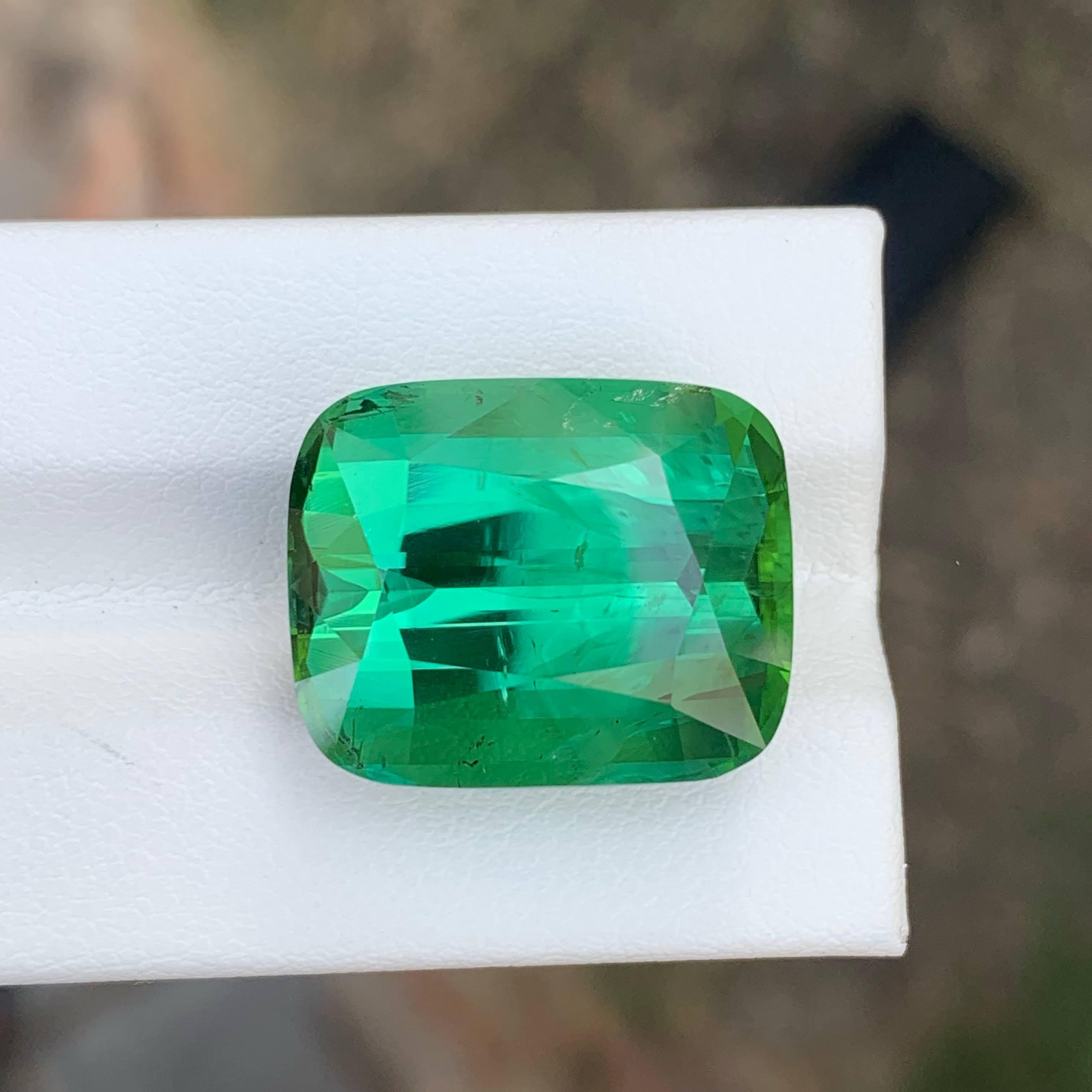 28.80 Karat Grüner Turmalin Stein Cushion Cut Natürlicher Afghanischer Edelstein für Damen oder Herren im Angebot