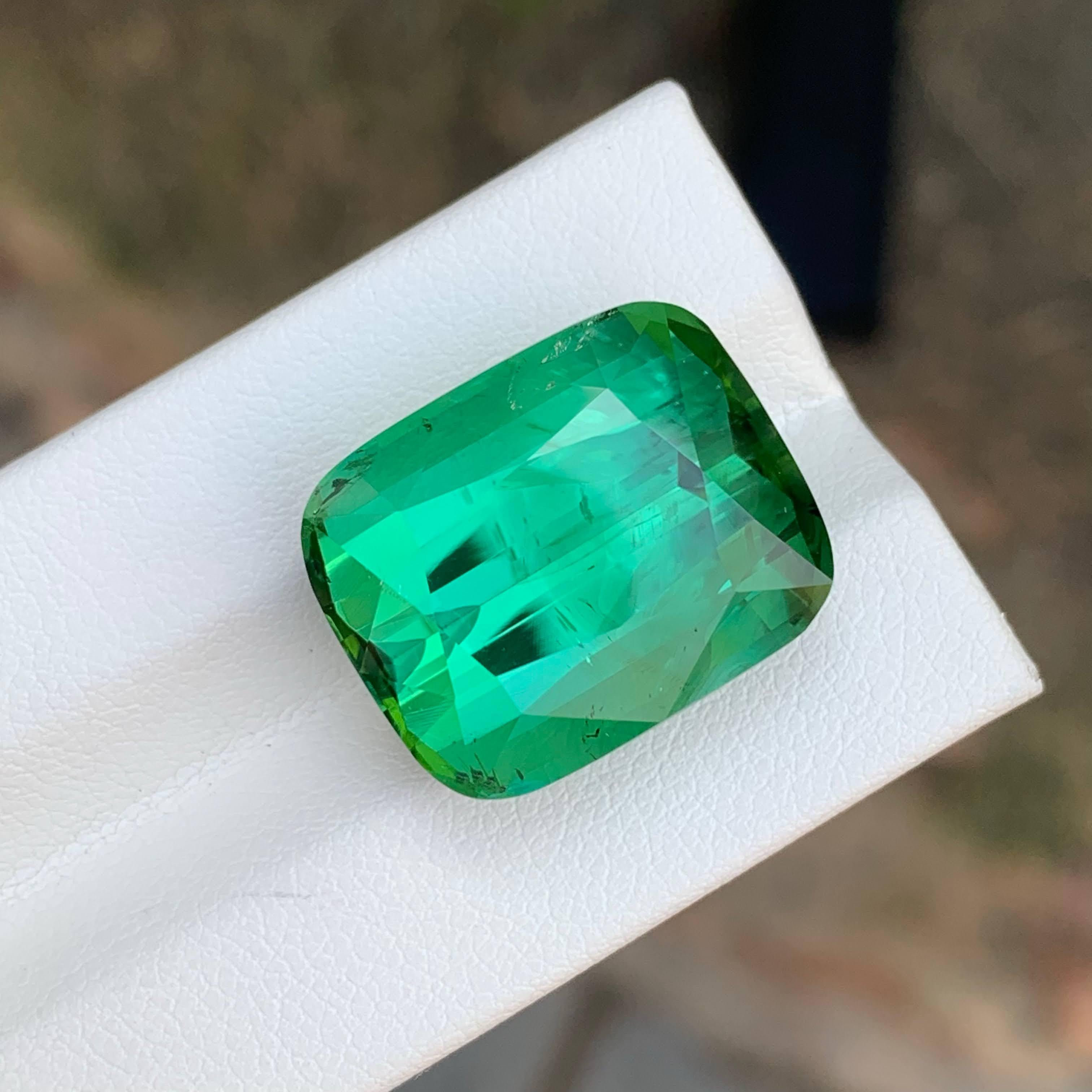 28.80 Karat Grüner Turmalin Stein Cushion Cut Natürlicher Afghanischer Edelstein im Angebot 1