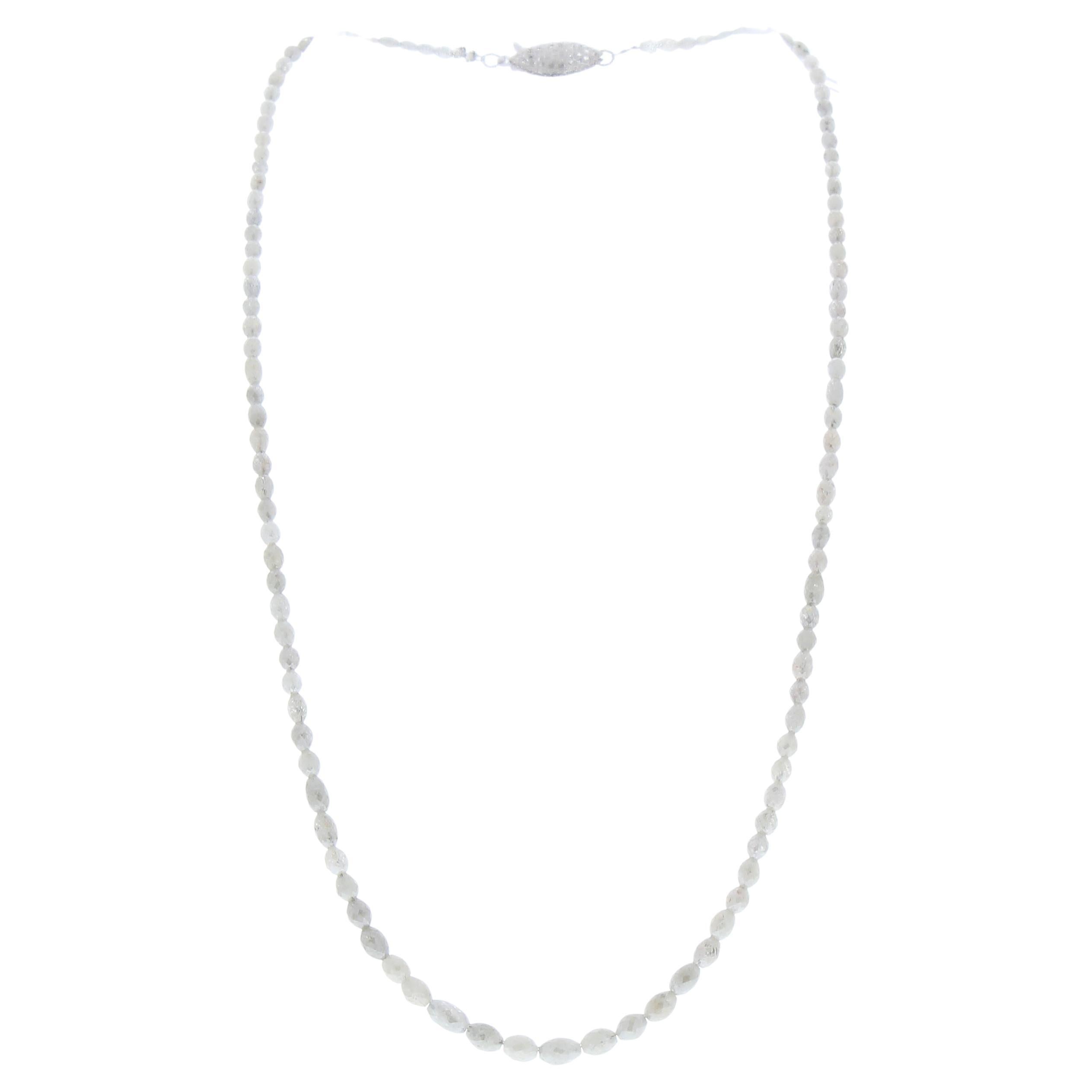 Collier à facettes rond en diamants blancs naturels de 28,80 carats