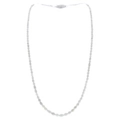 28.80ctw White Natural Diamond Round Faceted Necklace