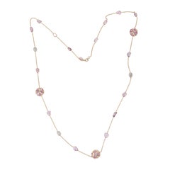 Jona Pink Sapphire 18 Karat Yellow Gold Necklace For Sale at 1stdibs