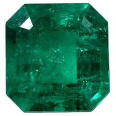 Esmeralda genuina de 2,88 ct, certificada por la GIA, talla Asscher, verde muzo vivo, del mes de mayo
