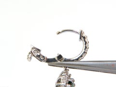 Orecchini pendenti a cerchio con tsavorite naturale di alta qualità da 2,88 carati, 14KT, G/VS*