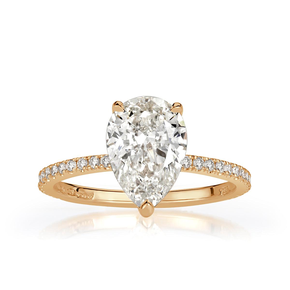 2.88ct Pear Shaped Diamond Engagement Ring For Sale