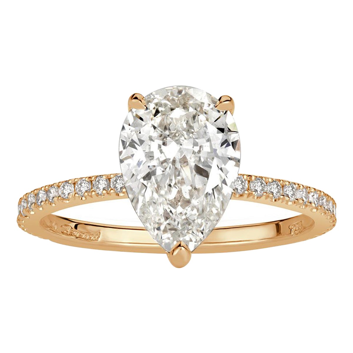 2.88ct Pear Shaped Diamond Engagement Ring
