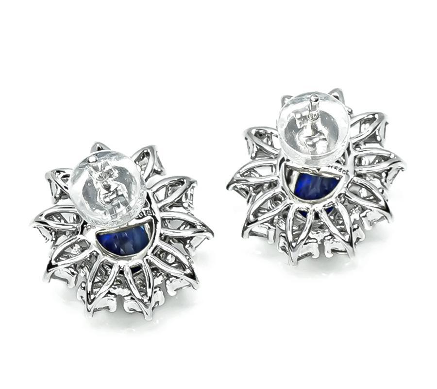 2.88ct Saphir 1.54ct Diamant Boucles d'oreilles Bon état - En vente à New York, NY
