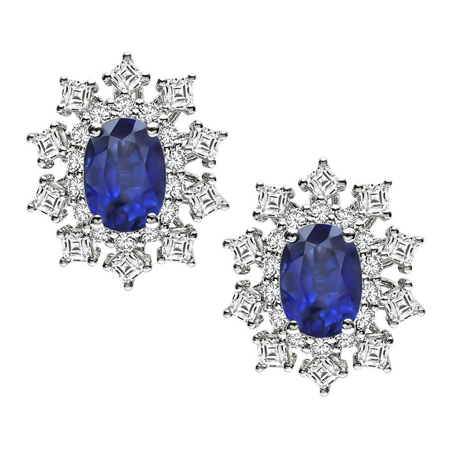 Orecchini con zaffiro da 2,88 carati e diamante da 1,54 carati