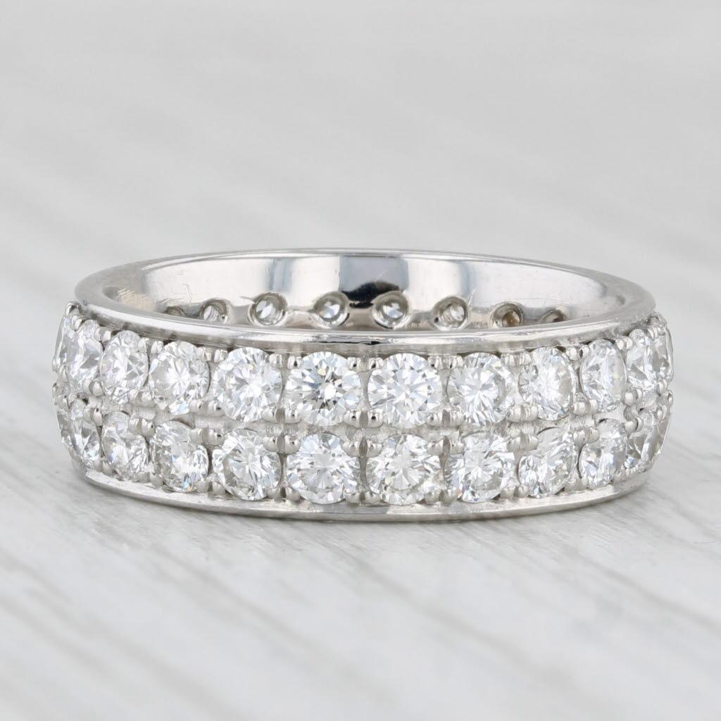 Anneau d'éternité empilable de 2,88 carats en platine 950, taille 7 Bon état - En vente à McLeansville, NC