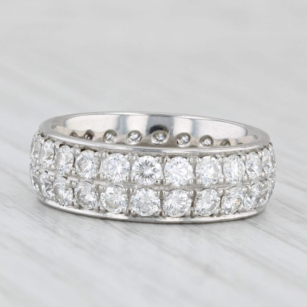 Anneau d'éternité empilable de 2,88 carats en platine 950, taille 7 en vente 1
