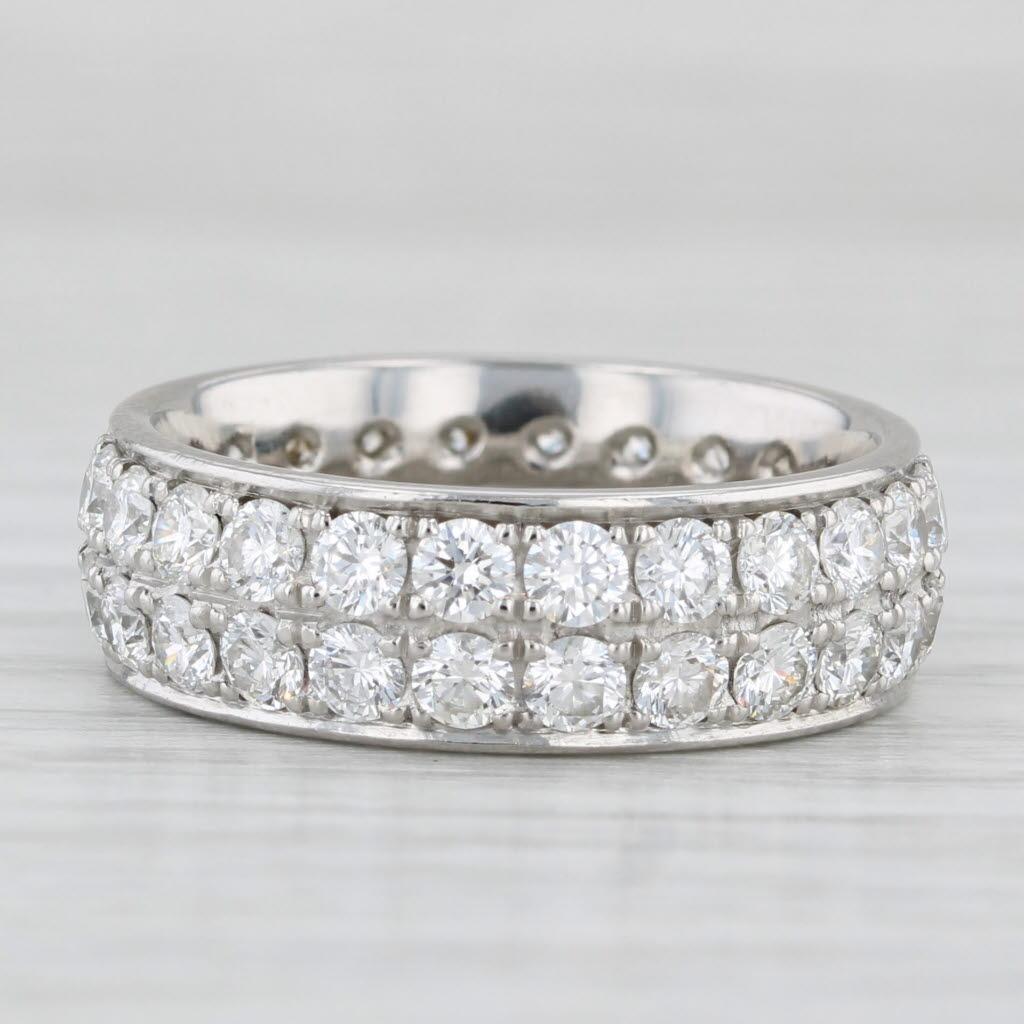 2.88ctw Diamond Eternity Band 950 Platinum Size 7 Ring Wedding Stackable