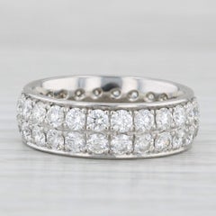 Anneau d'éternité empilable de 2,88 carats en platine 950, taille 7